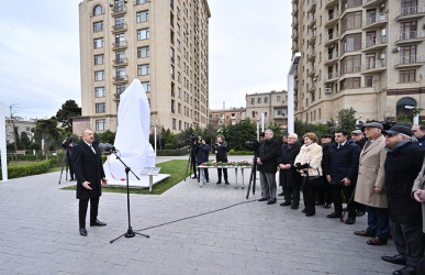 Azərbaycan Respublikasının  Prezidenti İlham Əliyev Bakıda görkəmli bəstəkar Tofiq Quliyevin abidəsinin açılışında iştirak edib.