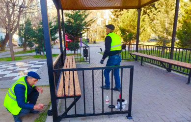 Nəsimi rayonunda başlanılmış abadlıq və təmir-bərpa işləri davam etdirilir.