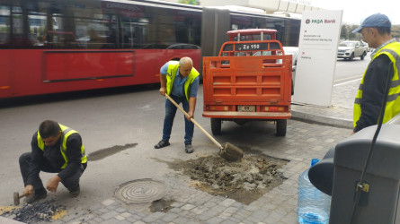 Nəsimi rayonunda abadlıq və yaşıllaşdırma işləri davam etdirilir.