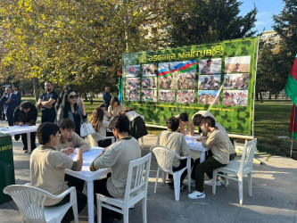 Nəsimi rayonunda Zəfər günü ilə əlaqədar “Əsgərə məktub” lahiyəsi keçirilib.