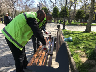 Mərkəzi küçə və prospektlərdə yeni kiçik tullantılar üçün qablar quraşdırılıb, cari təmir işləri aparılıb.