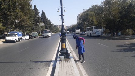 Nəsimi rayonunda növbəti sanitar təmizlik işləri aparıldı.