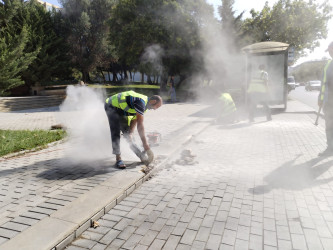 Bakıxanov küçəsi Sevil Qazıyeva parkında cari təmir işləri aparılıb.