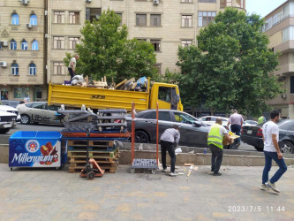 Nəsimi rayonunda küçə ticarətinin qarşısının alınması istiqamətində tədbirlər davam etdirilir.