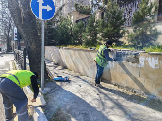 Nəsimi rayonunda yaz-yay mövsümünə hazırlıq çərçivəsində  abadlıq işlərinə start verilib