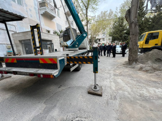 Nəsimi rayonu Səməd Vurğun 112 saylı ünvanda abadlıq-quruculuq işləri davam etdirilir.