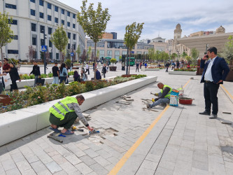 Nəsimi rayonunda abadlıq və cari təmir işləri davam etdirilir.