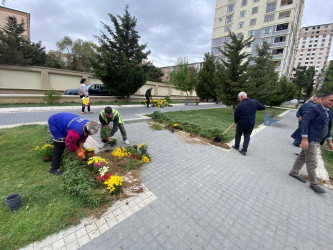 Vətən müharibəsi Şəhidlərinin xatirəsinə yaradılan Zəfər bağına baxış keçirildi.