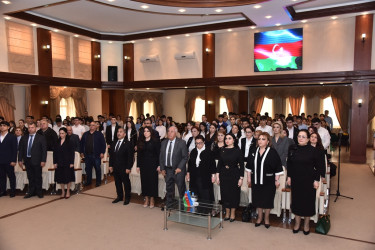 Nəsimi rayonunda Ümummilli lider Heydər Əliyevin anadan olmasının 102 illiyi münasibətilə “Ulu öndər Heydər Əliyev müasir müstəqil Azərbaycanın banisidir ” adlı tədbir keçirilib.