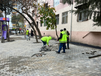 Nəsimi rayonu A.Məhərrəmov 33 saylı ünvanında yerləşən binada aparılan abadlıq-quruculuq işləri yekunlaşmaq üzrədir.