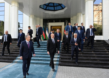 Prezidentlər İlham Əliyev və Şavkat Mirziyoyev Özbəkistanın Azərbaycandakı səfirliyinin yeni binasının açılışında iştirak ediblər