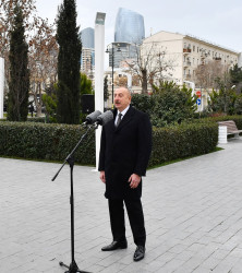 Azərbaycan Respublikasının  Prezidenti İlham Əliyev Bakıda görkəmli bəstəkar Tofiq Quliyevin abidəsinin açılışında iştirak edib.