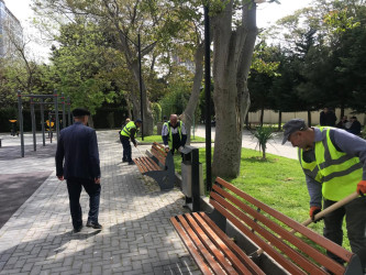 Nəsimi rayonunda abadlıq və cari təmir işləri davam etdirilir.