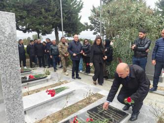 Nəsimi rayon ictimaiyyətinin nümayəndələri Anım Günü münasibətilə Hərbi Memorial Məzarlığı ziyarət etdi.