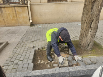 Nəsimi rayonunda genişmiqyaslı abadlıq və təmir işləri aparılır.
