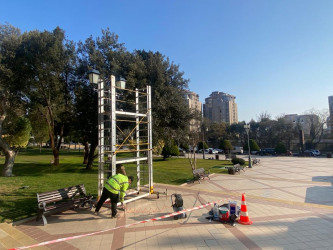  Nəsimi rayonunda parklarda cari təmir işləri aparılıb.