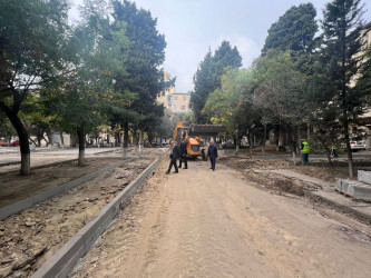 Bakıxanov 42 saylı ünvanda abadlıq-quruculuq işləri davam edir.