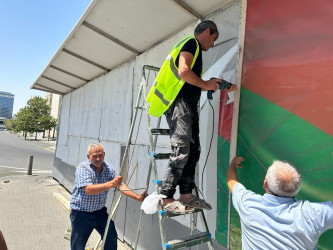 Rayon ərazisində tikinti aparılan binaların hasarlarında təmir bərpa işləri aparılıb