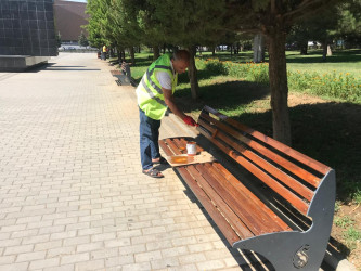 Zorge parkında cari təmir işləri aparılıb.