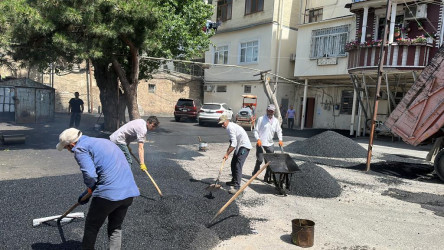 Nəsimi rayonu 28 May küçəsi 48,50 və Nizami küçəsi  119 saylı binaları əhatə edən məhəllədaxili  yollarda cari təmir və asfaltlaşma işləri aparılıb.