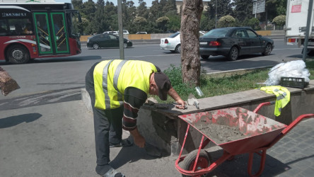 Nəsimi rayonu ərazisində piyada səkilərində təmir-bərpa işləri aparılıb.