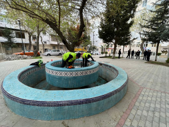 Nəsimi rayonu Səməd Vurğun 112 saylı ünvanda abadlıq-quruculuq işləri davam etdirilir.