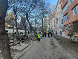 Moskva prospekti 72 saylı ünvanda abadlıq-quruculuq işləri davam edir.