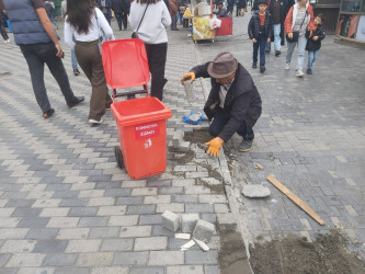 Parklarda və ayrı-ayrı ünvanlarda cari təmir işləri aparılıb.