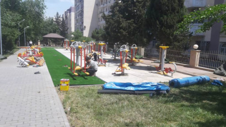 Nəsimi rayonunda parklarda və məhəllələrdə abadlıq, quruculuq və təmir işləri davam etdirilir