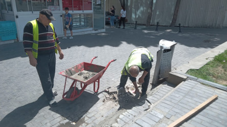 Nəsimi rayonu ərazisində piyada səkilərində təmir-bərpa işləri aparılıb.