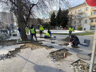 Rayon ərazisində piyada səkilərində cari təmir işləri aparılıb.