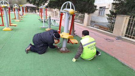 Parklarda və ayrı-ayrı ünvanlarda cari təmir işləri aparılıb.